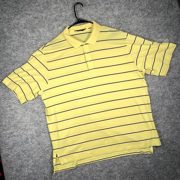 Ralph Lauren Polo Shirt Adult Extra‎ Large XL Yellow Black Stripes Golf Mens - Picture 2 of 9